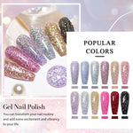 12pcs Glitter Gel Nail Polish Set Sparkling Glitter Semi Permanent Soak Off UV Gel Varnish Nail Manicure With Box Nail Supplies
