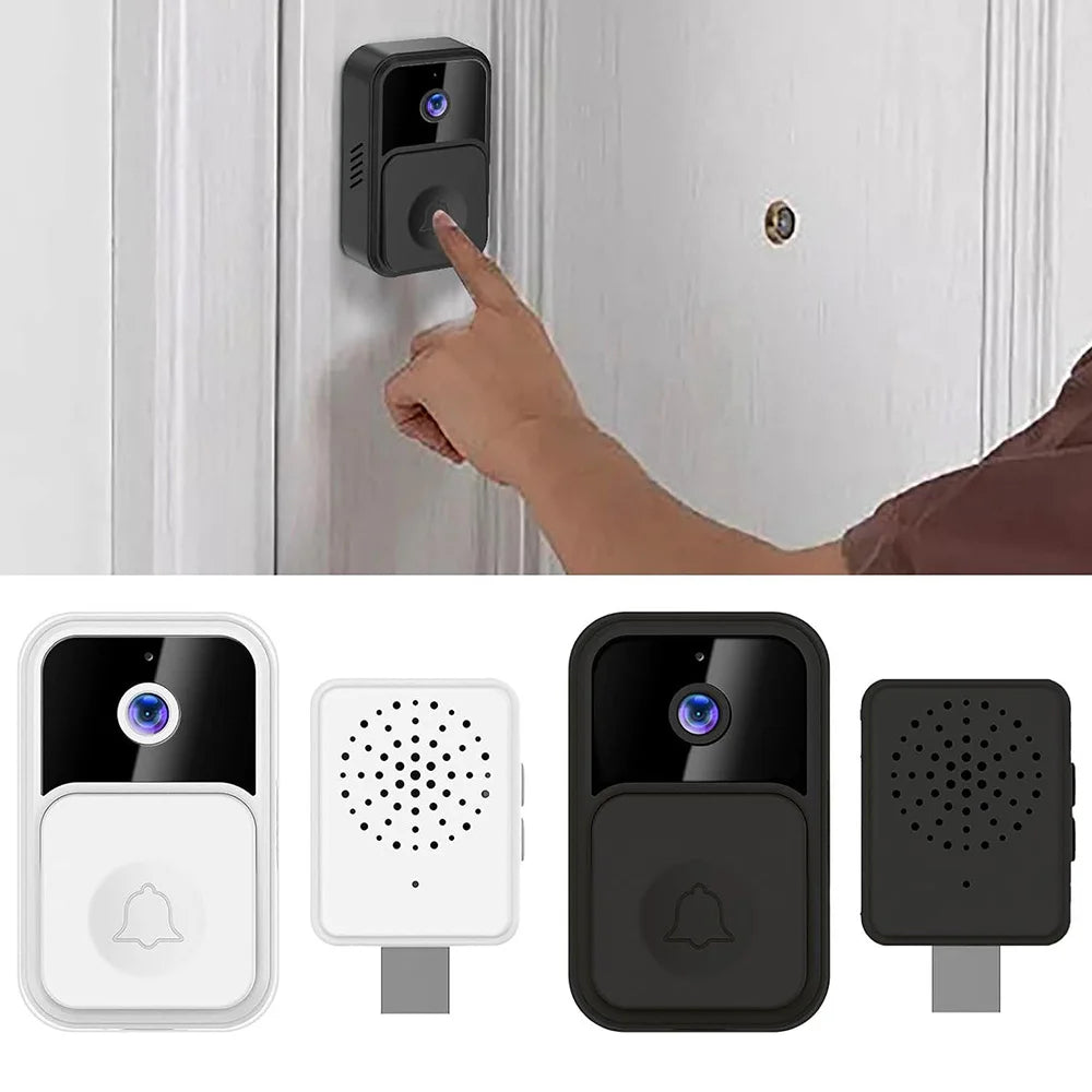 New Smart Video Doorbell Camera with Chime WiFi Wireless Night Vision Indoor Security Two-Way Intercom Door Bell for Home Office