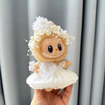 Luxury Plush Wedding Dress Dolls Clothes for Labubu I II Korea Style Fluffy Romantic Wedding Dress Flower Hat Suit for Ladbubu