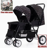 EU STOCK Twin strollers Double kids two seats strollers foldable carriage wholesale baby stroller Front and rear seats