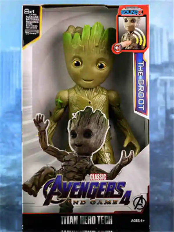 Action Toy 30cm Marvel Avengers Toy Thanos Hulk Spiderman Iron Man Captain America Thor Black Panther With Sound And Light