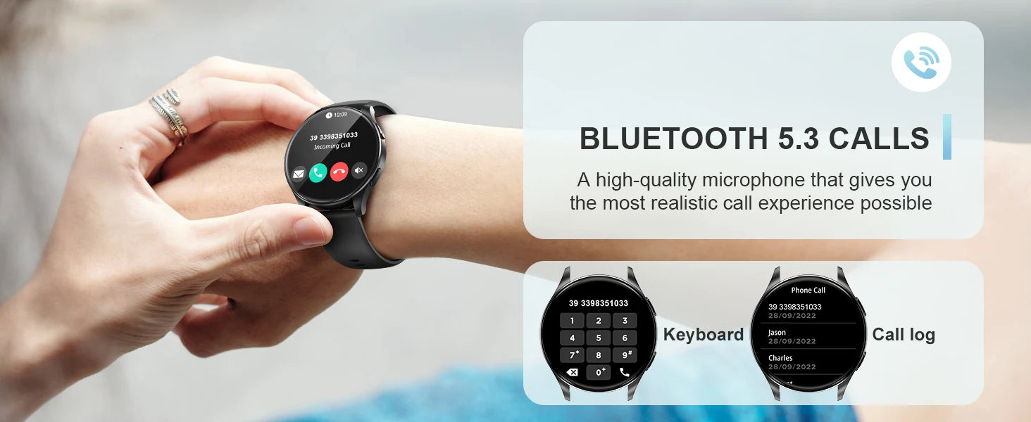 Blackview X20 Smart Watch with Health Monitoring Fitness Tracking 1.43” HD AMOLED Screen Bluetooth Watches for Men Women Gifts