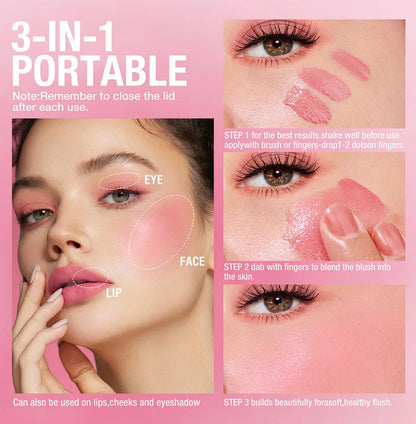 Jelly Blush Lip Gloss Face Blusher Moisturising Shading Lipstick Cheek Tint Lasting Lipgloss Original Makeup Blush Palette