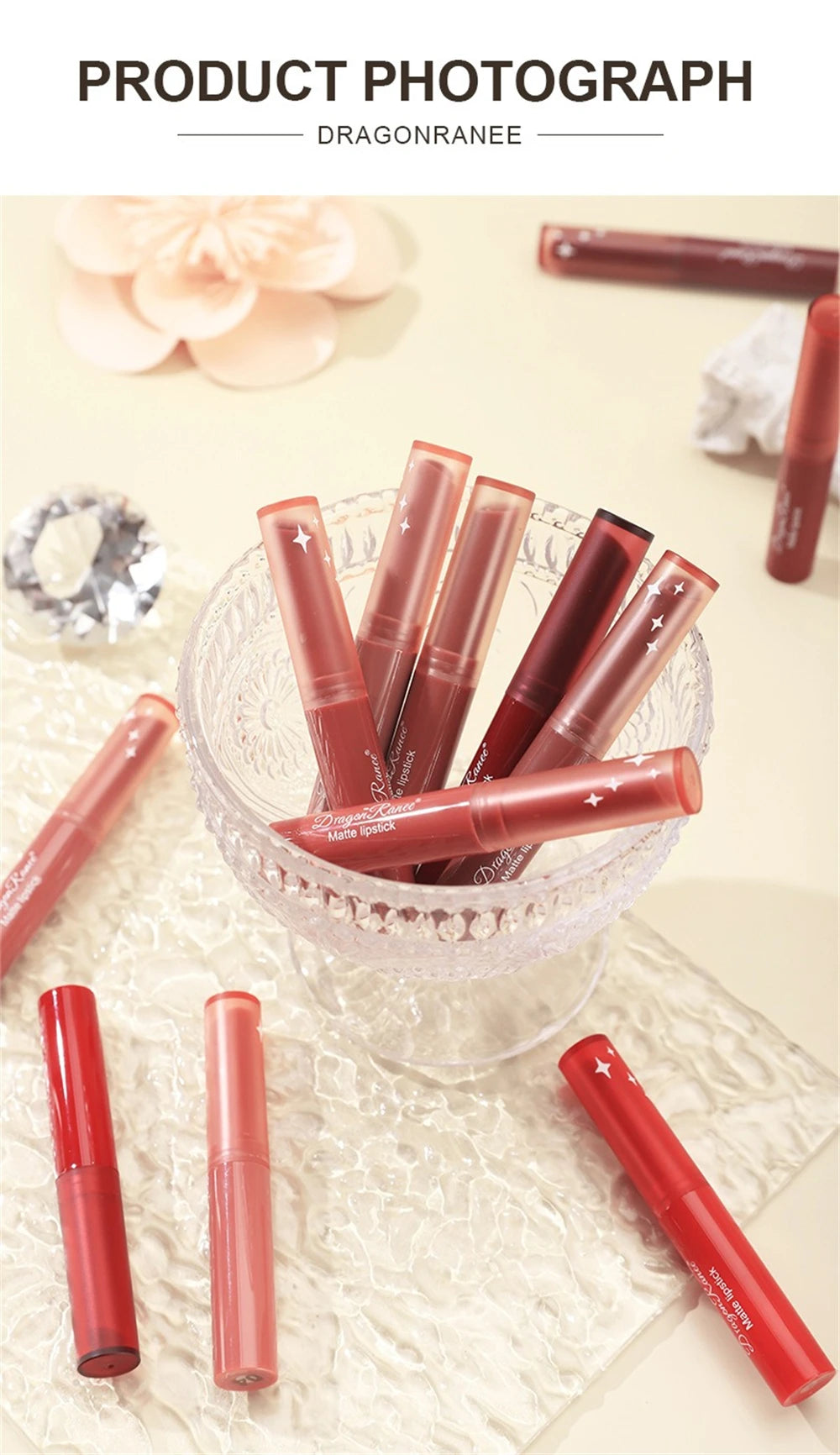 Nude Matte Lipstick Waterproof Lip Sticks Not Fading Sexy Red Velvet Lipsticks for Women Make Up Long Lasting Lip Cosmetics
