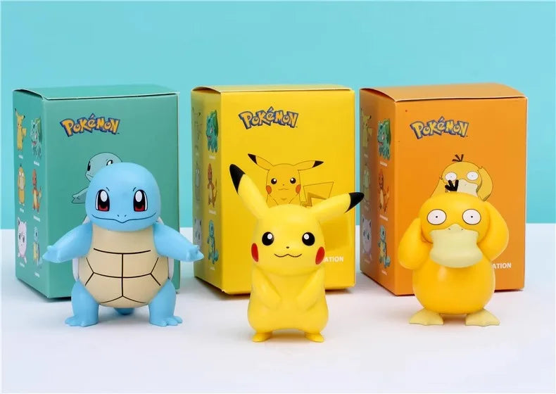 Hot Pokemon Anime Figures Pikachu Toys Model Charmander Psyduck Squirtle Jigglypuff Bulbasaur Kawaii Collect Dolls Action Figure
