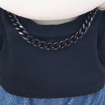 for 17CM Labubu Doll Accessories Mini Diy Hearts Shape Necklace Dress Up Plush Toy Cross Necklace Dollhouse Hanging Neck Pendant
