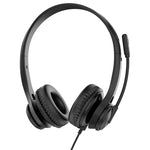 Wired USB Headset Call Center Headphones with Microphone Noise Cancelling Over Gaming Over-Ear Headsets for Computer PC Laptop