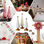 Table Christmas Tree 3 Pieces Christmas Sculpture Indoor Resin Star Tree Figurine For Home Room Winter Party Decorations Table