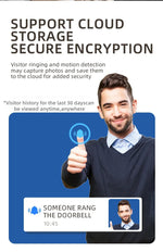 Wireless Doorbell Camera with Solar Cover 1080P Video Intercom Motion Detect Night Vision Waterproof Outdoor Smart Doorbell Wifi