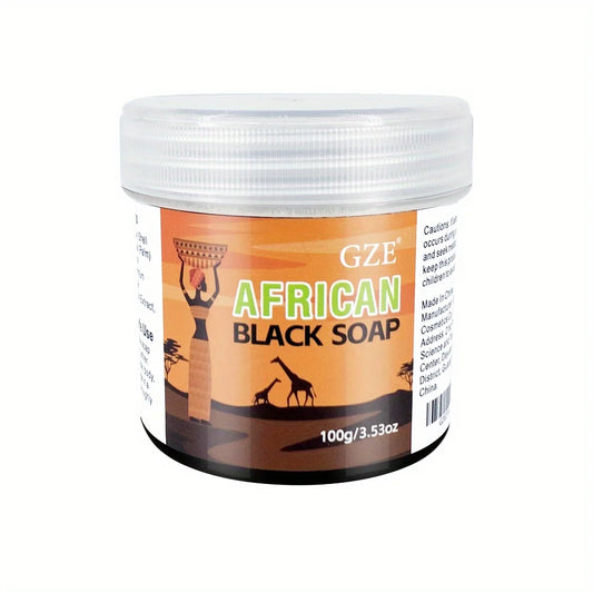 GZE African Black Soap 3-in-1 – Natural Cleanser for Face, Hair & Body