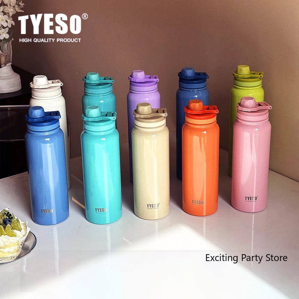 Tyeso Thermos Bottle Portable Sport Vacuum Flask Travel Stainless Steel Thermal Water Bottle Keeps Cold and Heat Thermal Mug