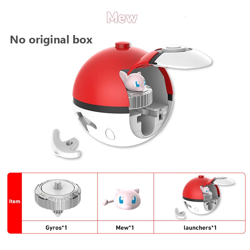Pokemon Figures Beyblade Top Gyroscope Toys Pikachu Charmander Squirtle Mewtwo Eevee PVC Models Pokeball Gift For Kids