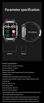 2025 AI Diagosis ECG Health Smart Watch Men Blood Pressure Lipid Uric Acid NFC Air Pump Airbag Health Smartwatches Women For IOS