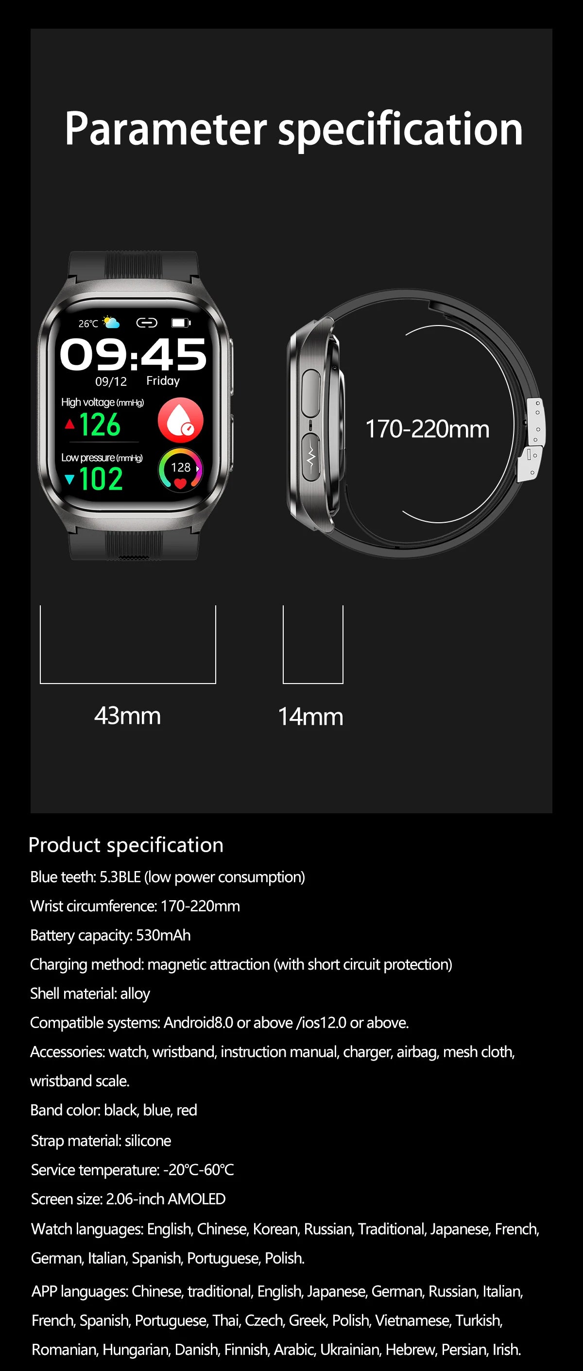 2025 AI Diagosis ECG Health Smart Watch Men Blood Pressure Lipid Uric Acid NFC Air Pump Airbag Health Smartwatches Women For IOS