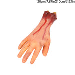 2024 Halloween Fake Human Arm Plastic Hands Foot Bloody Dead Body Parts Outdoor Haunted House Scary Props Halloween Decorations