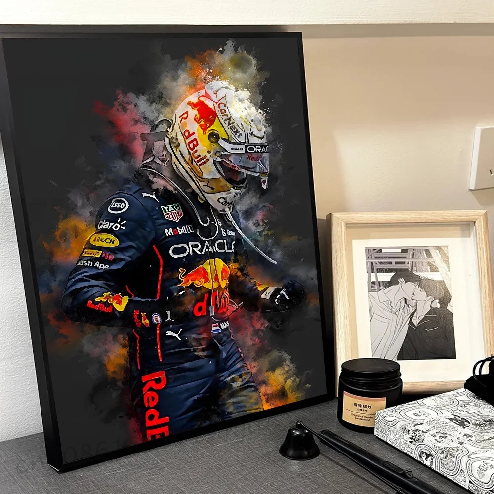 1pc F1 M-Max Verstappen Poster Self-adhesive Art Waterproof Paper Sticker Coffee House Bar Room Wall Decor