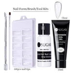 UR SUGAR 15ml Extension Gel Nail Polish Bright Nude White Clear Semi Permanent UV Hard Gel Nails Finger Prolong Gel Varnish Set