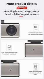 4K HD Dual Lens Dash Cam Car DashCam 3.16 IPS Screen 2K 1080P Camera Recording WiFi GPS Parking Monitoring ADAS Loop Recording