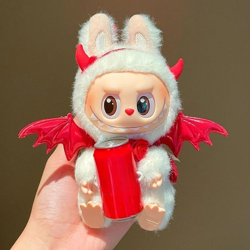 Doll Clothes  For Labubu Little Angel Pink Rabbit Plush Baby Clothes Cute And Fashionable Angel Cotton Doll Clothing Doll Sets