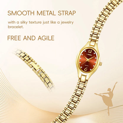 LIEBIG Stainless Steel Strap Quartz Watch Top Brand Luxury Elegant Wristwatches Fashion Automatic Watches For Women Reloj Mujer