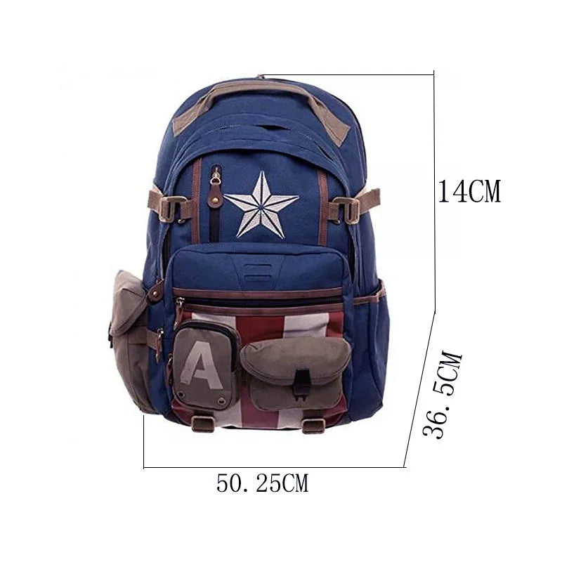 Marvel Avengers Deadpool Captains America Backpack Anime Cartoon Backpacks Outdoor Leisure Travel High Capacity Backpack Gifts