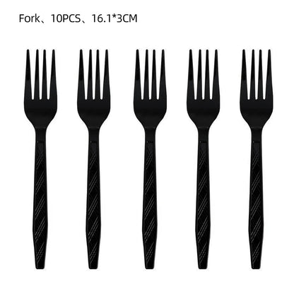 Halloween Tableware Set Horror Themed Disposable Party Tableware Festival Decoration Props Banner Paper Plates Tablecloth Set