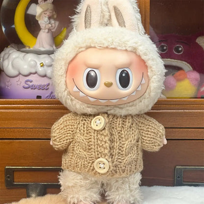 Ropa Labubu Doll Clothes Outfit Accessories For 15/17cm Labubu V2 V1 Plush Doll's Clothing Colorful Sweater Kid Toy Girl Gift
