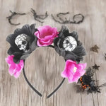 1/3PCs Halloween Headband Skull Flower Decoration Headwear Party Favors Supplies Photo Booth Props for Women Cosplay Costume