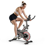 Indoor Exercise Bike 4kg Flywheel Quiet Belt Drive Spin Bike with Adjustable Resistance & LCD Display for Home Cardio Training