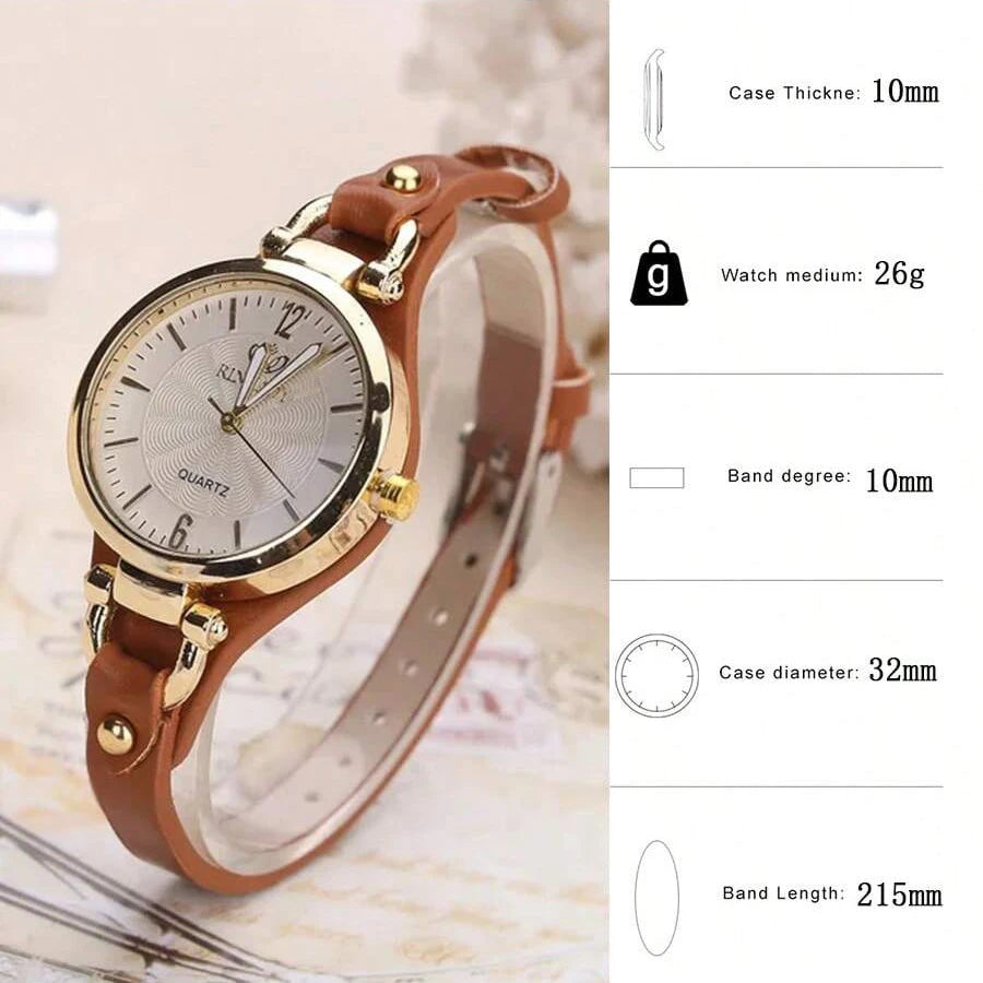 Women's Fashionable Minimalist Luxurious Quartz Watch Leather Dial