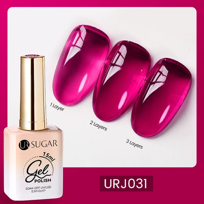 UR SUGAR 15ml Blood Red Jelly Gel Nail Polish Translucent Color Crystal Nude Gel Nail Art Varnish For Fall Winter Manicure