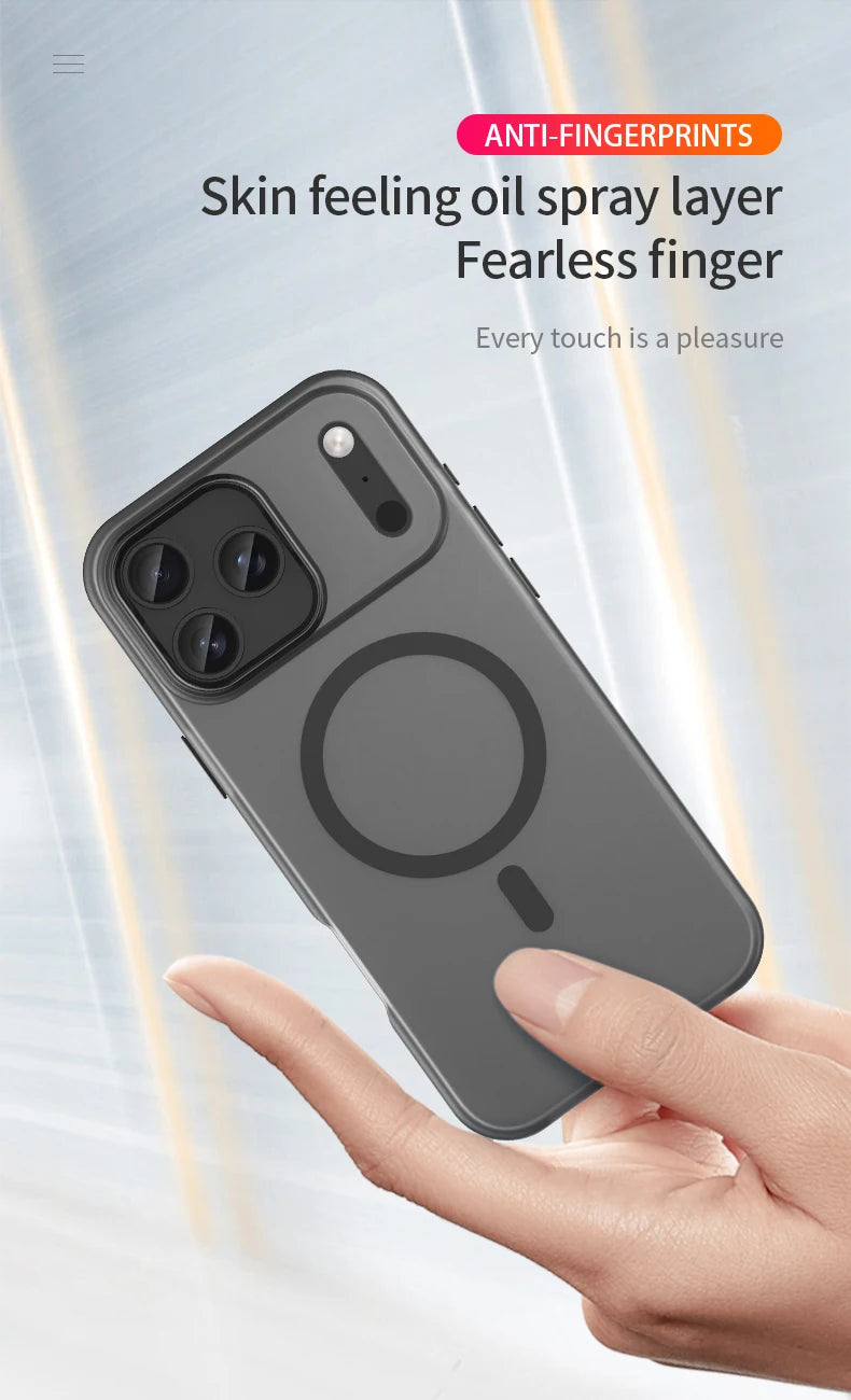 Shockproof Matte Transparent Case For Magsafe Case For iPhone 17 Pro Max 17 Air 17 Pro 17 Wireless Charge TPU Soft Cover Funda