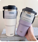 Tyeso 600/750/900/1050/1200ML Stainless Steel Thermos Bottle Car Coffee Cup Sports Water Bottles Keeps Cold and Heat Thermal Mug