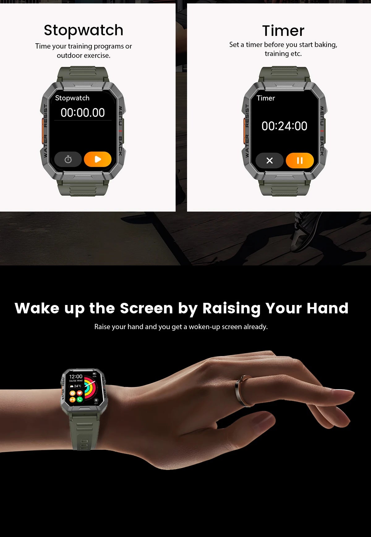 Blackview W60 2024 New Smartwatch 2.01'' HD Display TFT Rugged Smart Watch for Outdoor With Emergency Lighting Bluetooth Calling