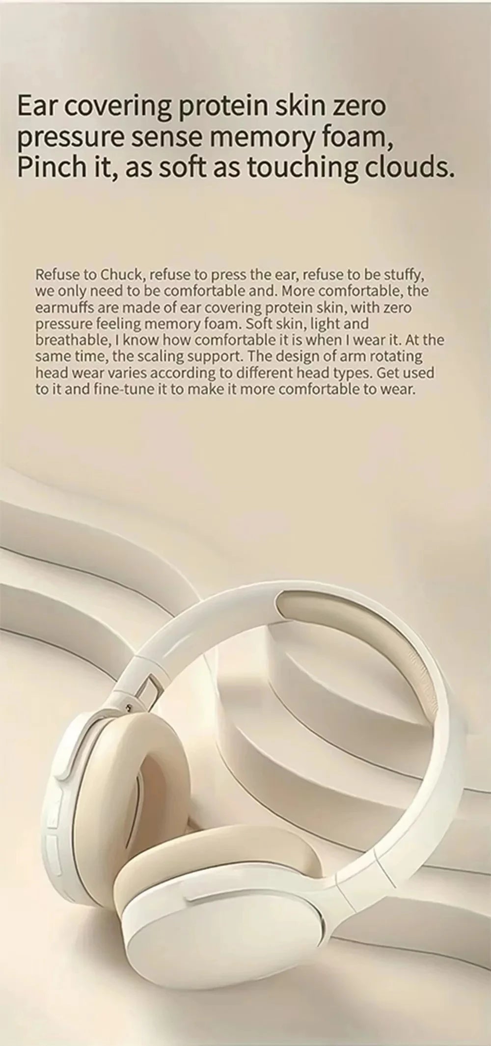 Xiaomi New Fashion Wireless Bluetooth Headphones Over Ear 9D HIFI Stereo Headsets True Sports With Earphones TF/AUX Music Player