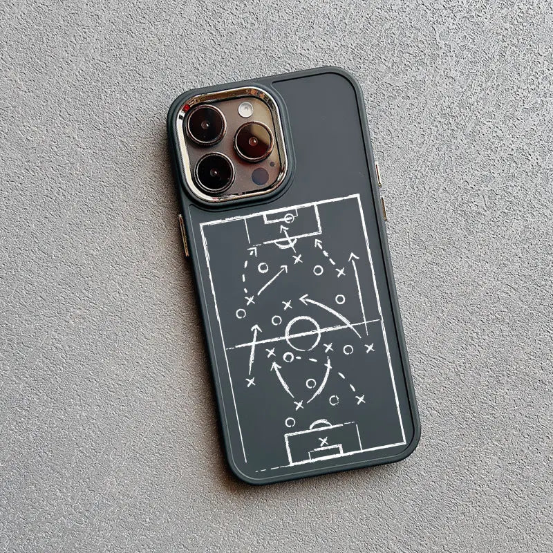 Case For iPhone 16 15 14 Pro Max Plus 13 12 11 Pro Max XR XS X 7 8 SE Football Basketball Tactical Board Pattern Silicone Covers