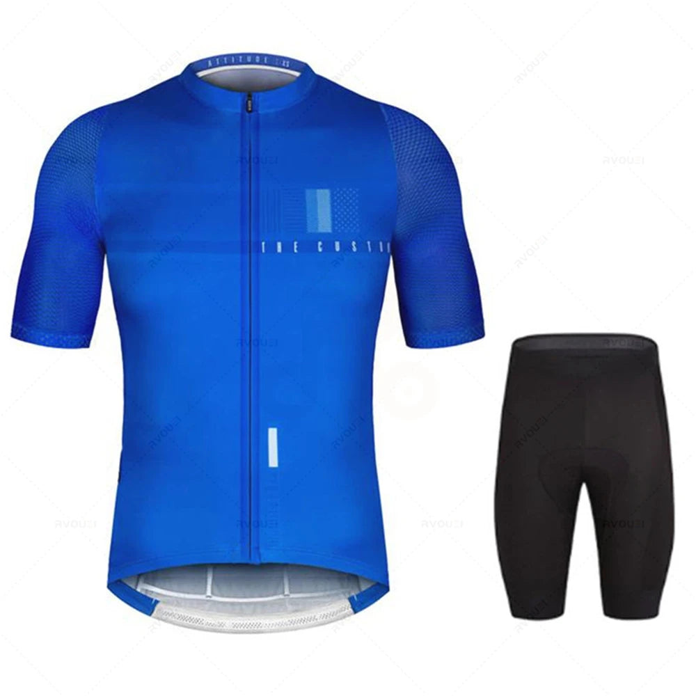 New Pro Team Men’s Cycling Jersey Set – Breathable Anti-UV Short Sleeve Bicycle Clothing Maillot Ciclismo