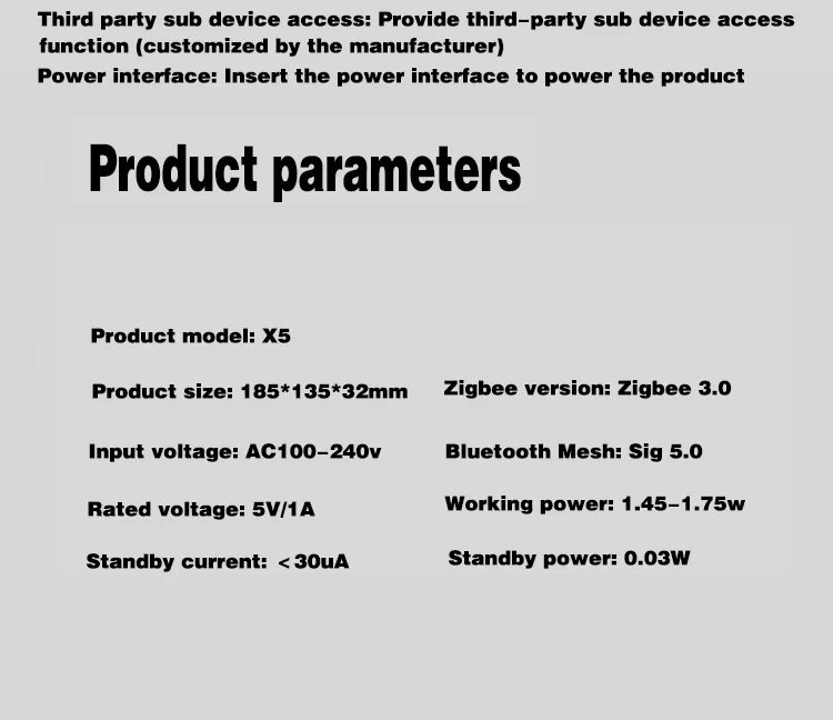 Smart Life Zigbee 3.0 / Bluetooth 5.0 2-in-1 Gateway Hub X5 Enhanced With Access to 400+ Devices and Work Across Floors
