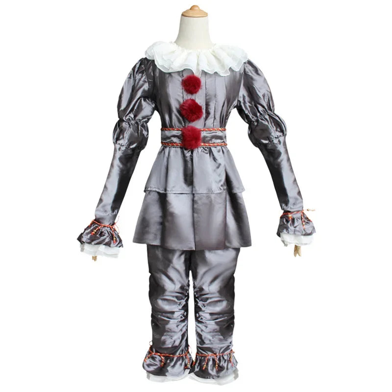 Movie Cosplay Pennywise Clown Cosplay Costume Halloween Adult Carnival Party Stage Performance Villain Vintage Clothing Set