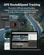 Dash Cam Dual Lens 4K UHD Recording Car Camera DVR Night Vision Video Recorder GPS Wi-Fi Room Black Box 2.5K Rear View Camera