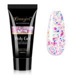 LIMEGIRL 30ml Nail Extension Gel Glitter Soak Off Nail Acrylic Crystal Build Poly UV Gel for Nails Quick Extension Manicure Glue
