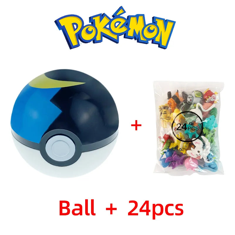 24pcs Pokemon Figure Different Styles Tomy Model Collection 2-3cm Pikachu Anime Pokeball Poke Ball Go Elf Toys Dolls Child Gift