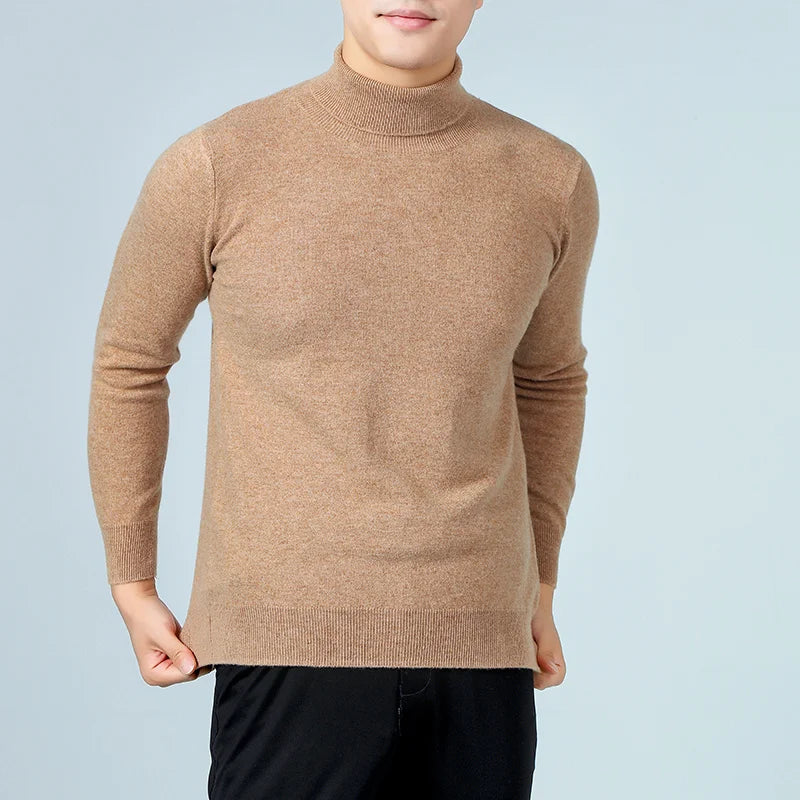 100% Wool Man Pullovers Winter New Fashion Vneck Sweater Hot Sale Wool Knitted Jumpers Male Woolen Clothes Standard Tops