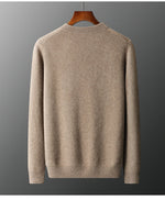 Men 100% Cashmere Thick Sweaters High Stretch Knitted Pullovers  2023 Winter Office Male Fashion  Loose Casual Tops DX01