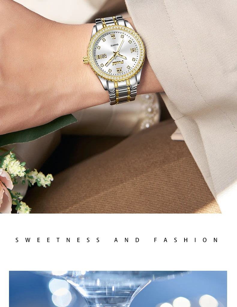 POSHI 990 Fashion Women Watch Elegant Business Quartz Wristwatch Lady Casuan Dress Watches With Date Display Original Clock