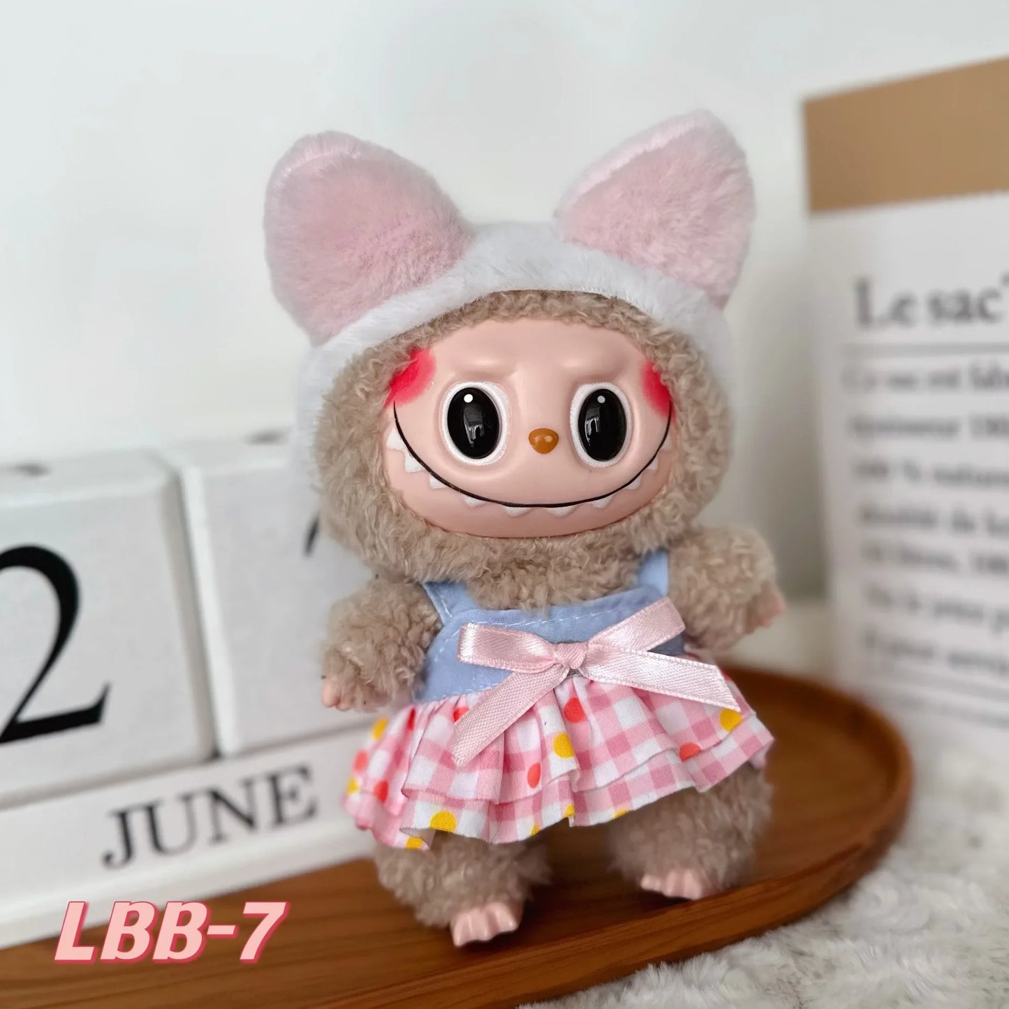 Doll Clothes For LABUBU Frog Set Jumpsuit Kawaii Fisherman Hat 2PCS/Pack Plush Cotton Doll Dress Up Game Decoration