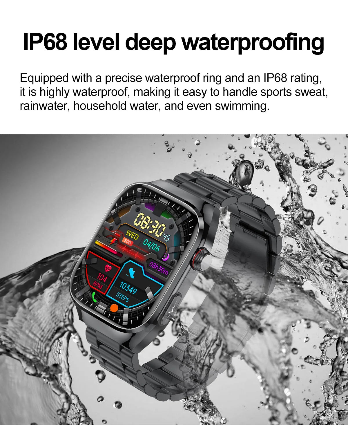 2025 New ECG+PPG Accurate Measure Heart Rate Smart Watch Men Blood Pressure Lipids Uric Acid Bluetooth Call Health Smartwatches