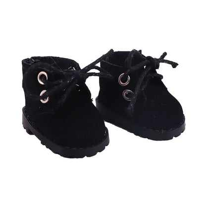 3.8cm Doll Shoes Solid Color Pop Lace up Canvas Shoe PU Shoes For 17cm Labubu Doll Clothes Accessories,Girl's Toys Clothing Gift