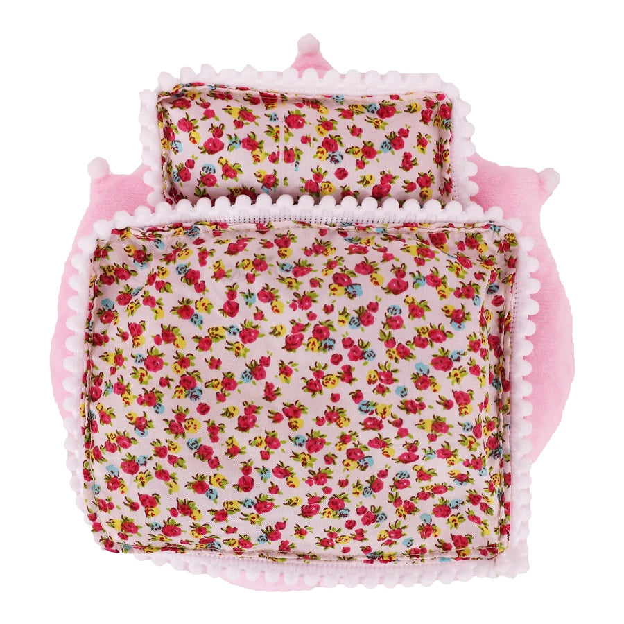 17cm Mini Doll's Accessories Set For Labubu Doll Pop 3Pcs/Set Bed+Quilt+Pillow Pajamas Sleeping Bag Dollhouse Gift,Girl's Toys