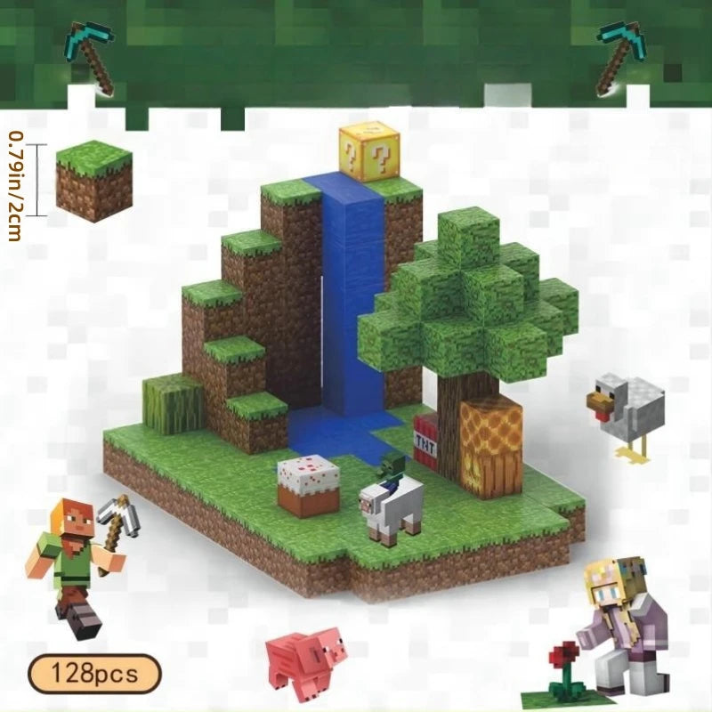 Creative Magnetic Building Block Bricks My Famous Scene World Architectural Set DIY Model Kids Toy Christmas Gifts for Boy Girls